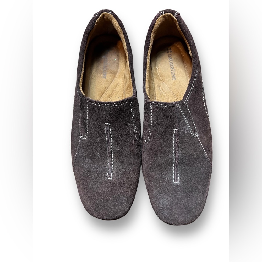 Naturalizer Brown Suede Leather Slip On Loafer.   Size 7 1/2W